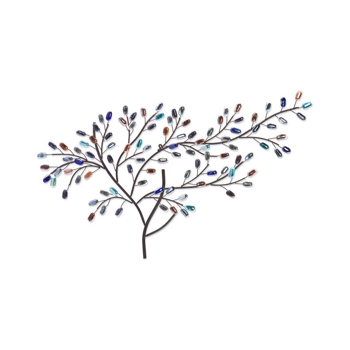 Metal & Glass Tree Wall Sculpture W770