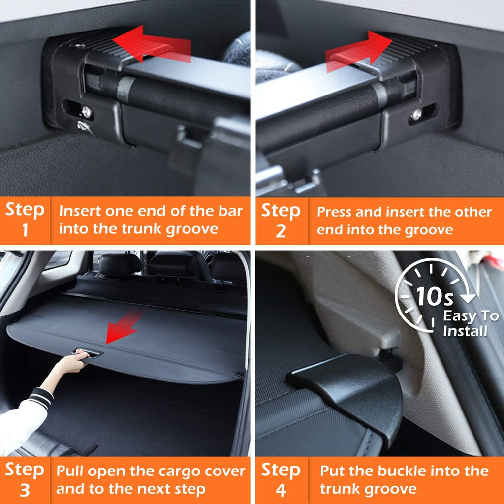 Retractable Trunk Cargo Cover Waterproof Pack of 2 Q67061