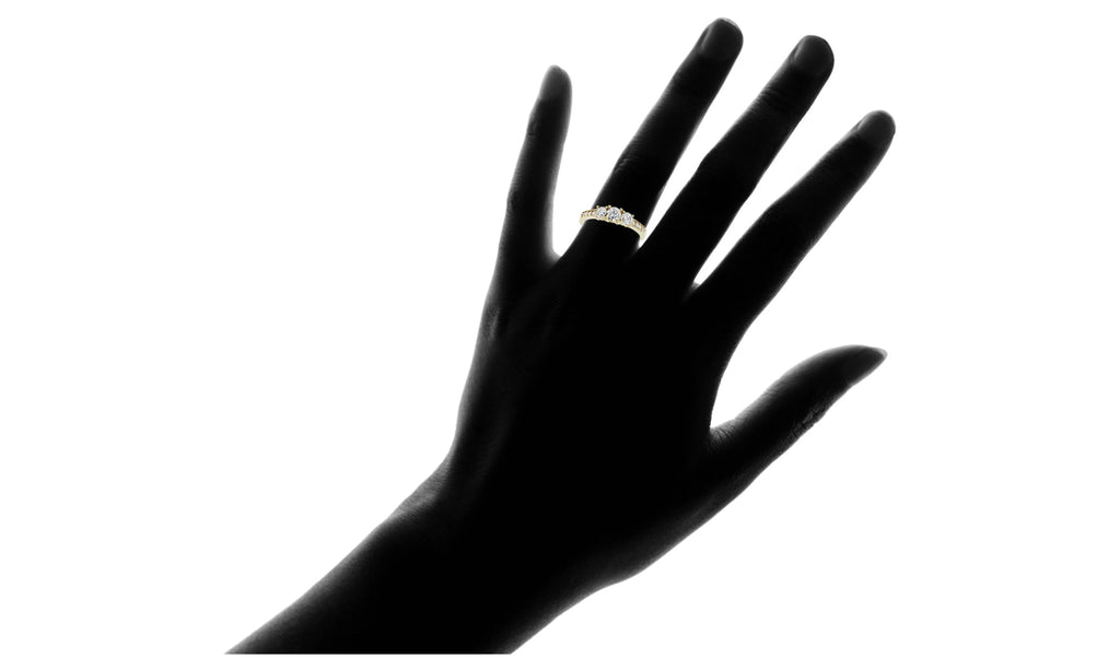 1 Ct 3-Stone Diamond Engagement Ring 10K Yellow Gold D144296