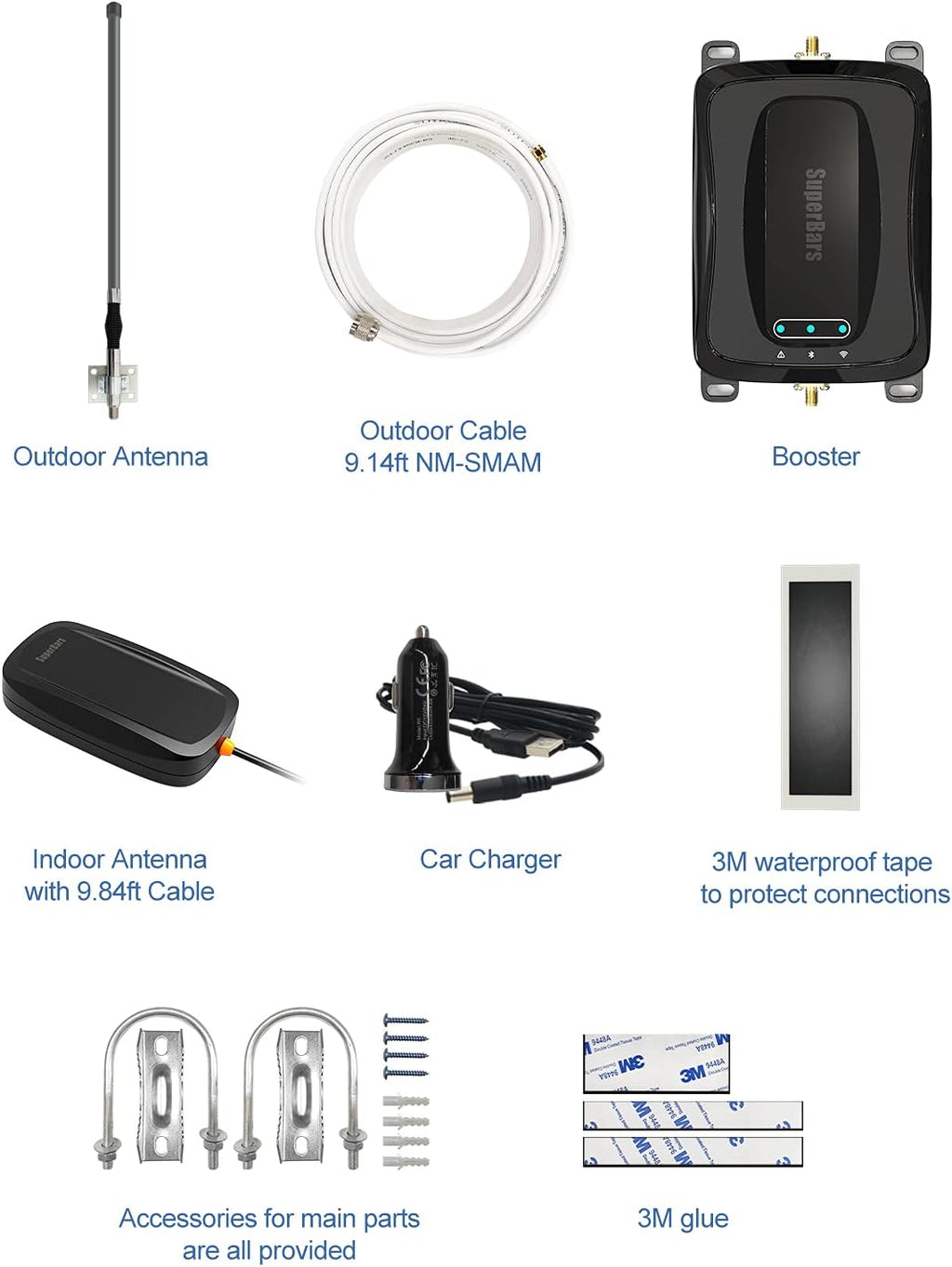 RV Cell Phone Booster and Signal Amplifier with Bendable Antenna Q330169