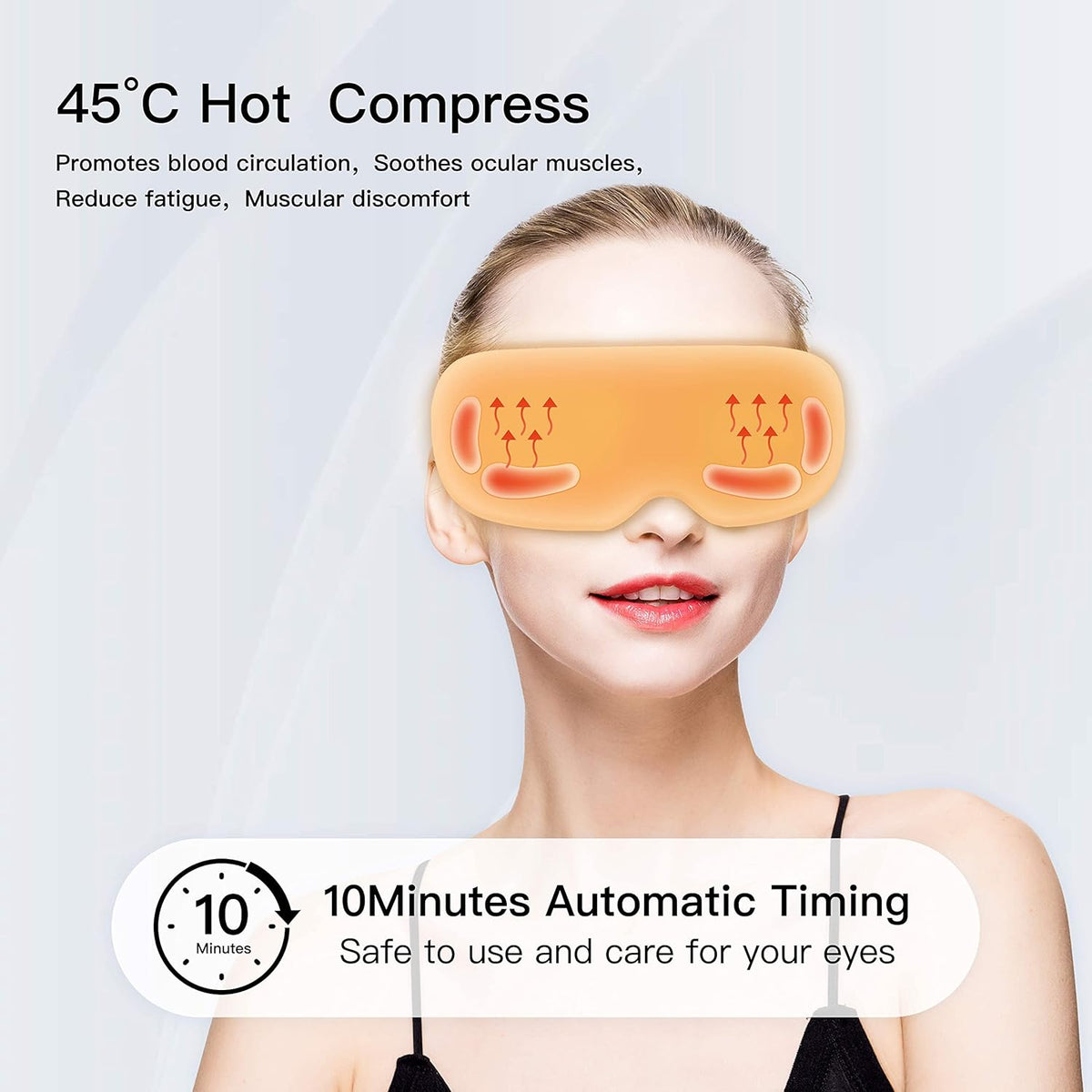Eye Massager with Heat, Vibration, Vision Window, 3 Modes, Bluetooth Music, USB Rechargeable D756