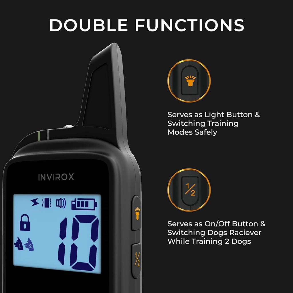 2 Pack Rechargeable Dog Training Collar with 2 Collars W34887