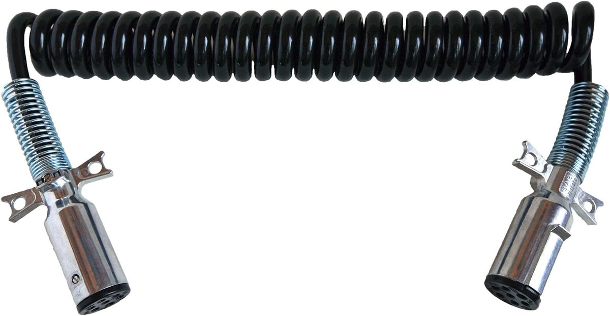 15' Coiled Electric Trailer Cable, 2 X 12 Leads, Pack of 2 H4570