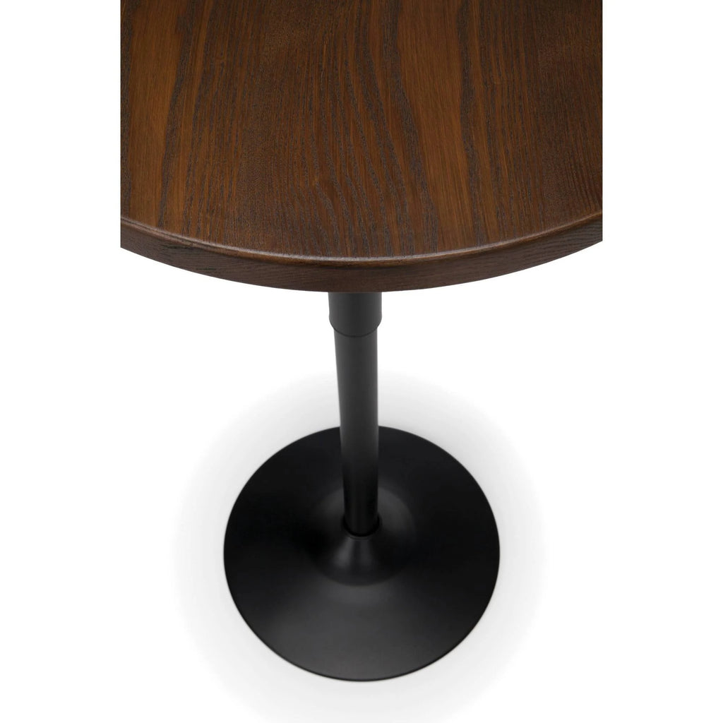 Industrial Modern Pub Table, Height Adjustable, Black/Walnut M479770