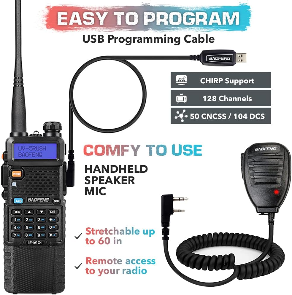 2 Pack 8W Two Way Radio with 3800mAh and 2800mAh Batteries D746400
