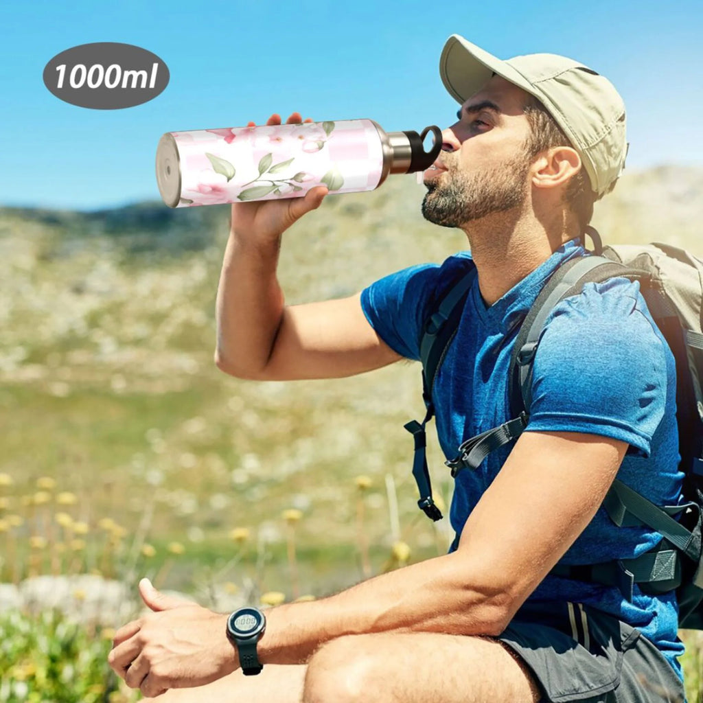 Pink Insulated Stainless Steel Water Bottle with Straw Lid, 20 oz T6073