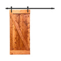 24 in. x 84 in. Red Walnut Stained Wood Interior Sliding Barn Door with Hardware Kit D2827