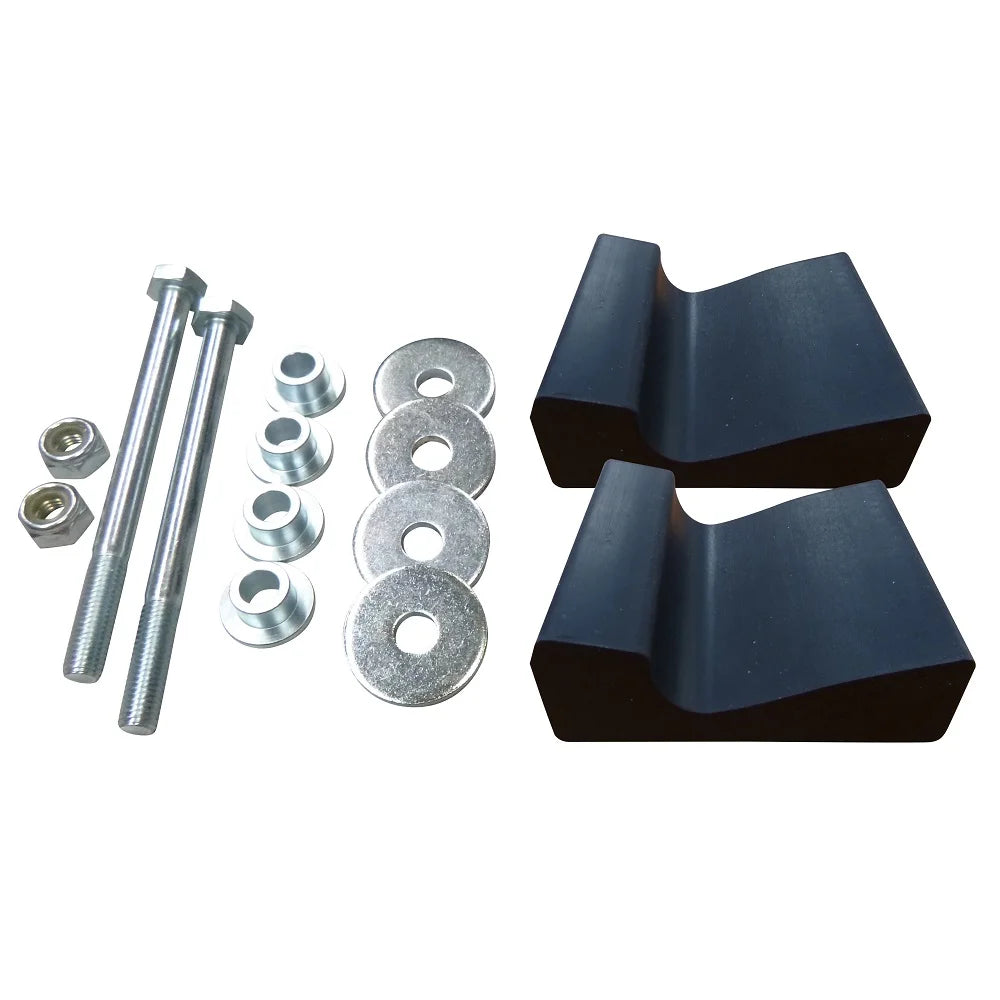 Blue Snowmobile Skis with 4" Round Bars Complete Kit P7238