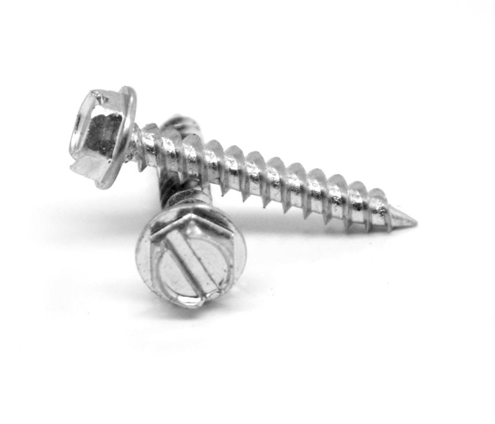 14 x 2 x 22 Sheet Metal Screw Slotted Hex Washer Head Type AB Low Carbon Steel Zinc Plated Pk 1000 F898826