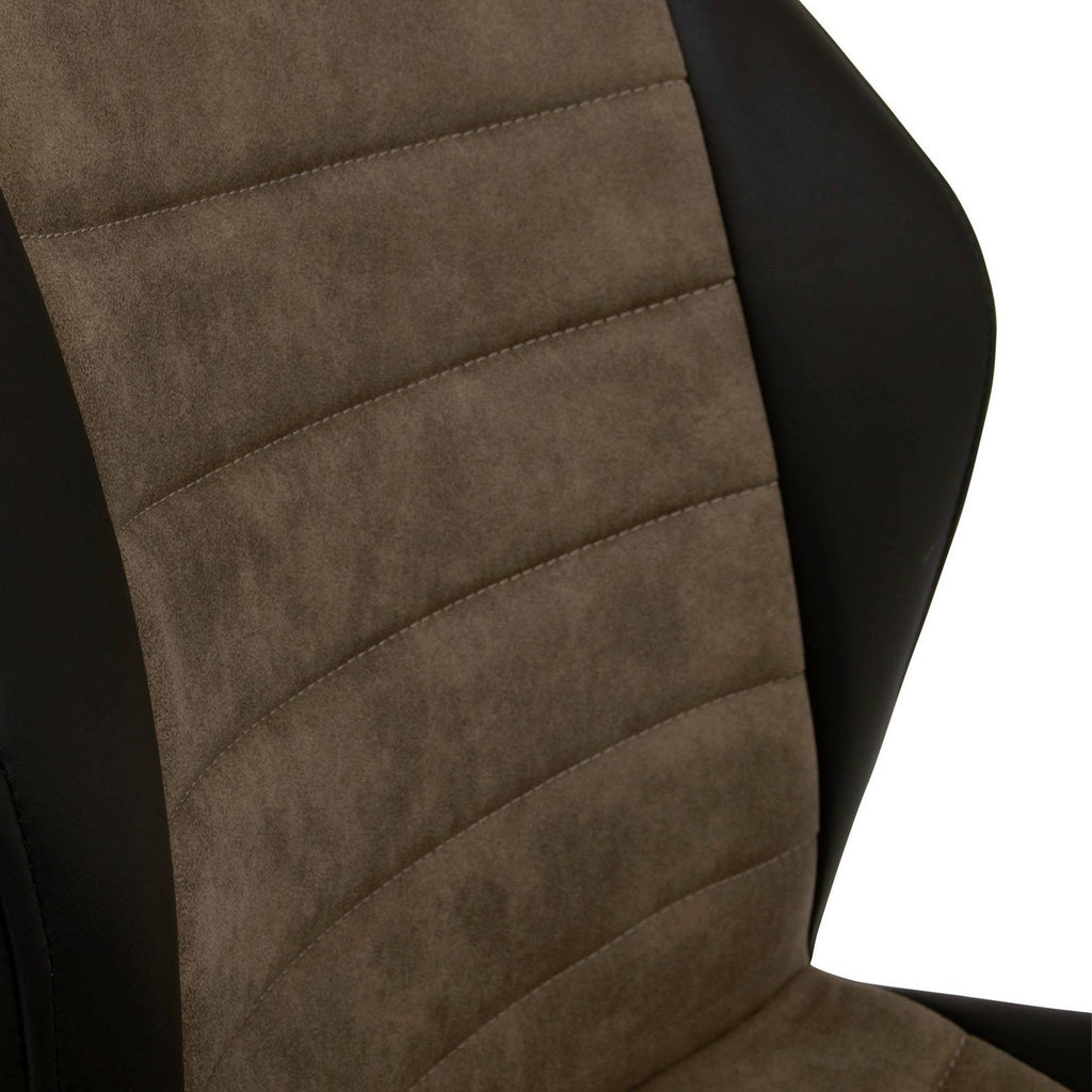 Black Brown Swivel Accent Chair with Metal Base L579497