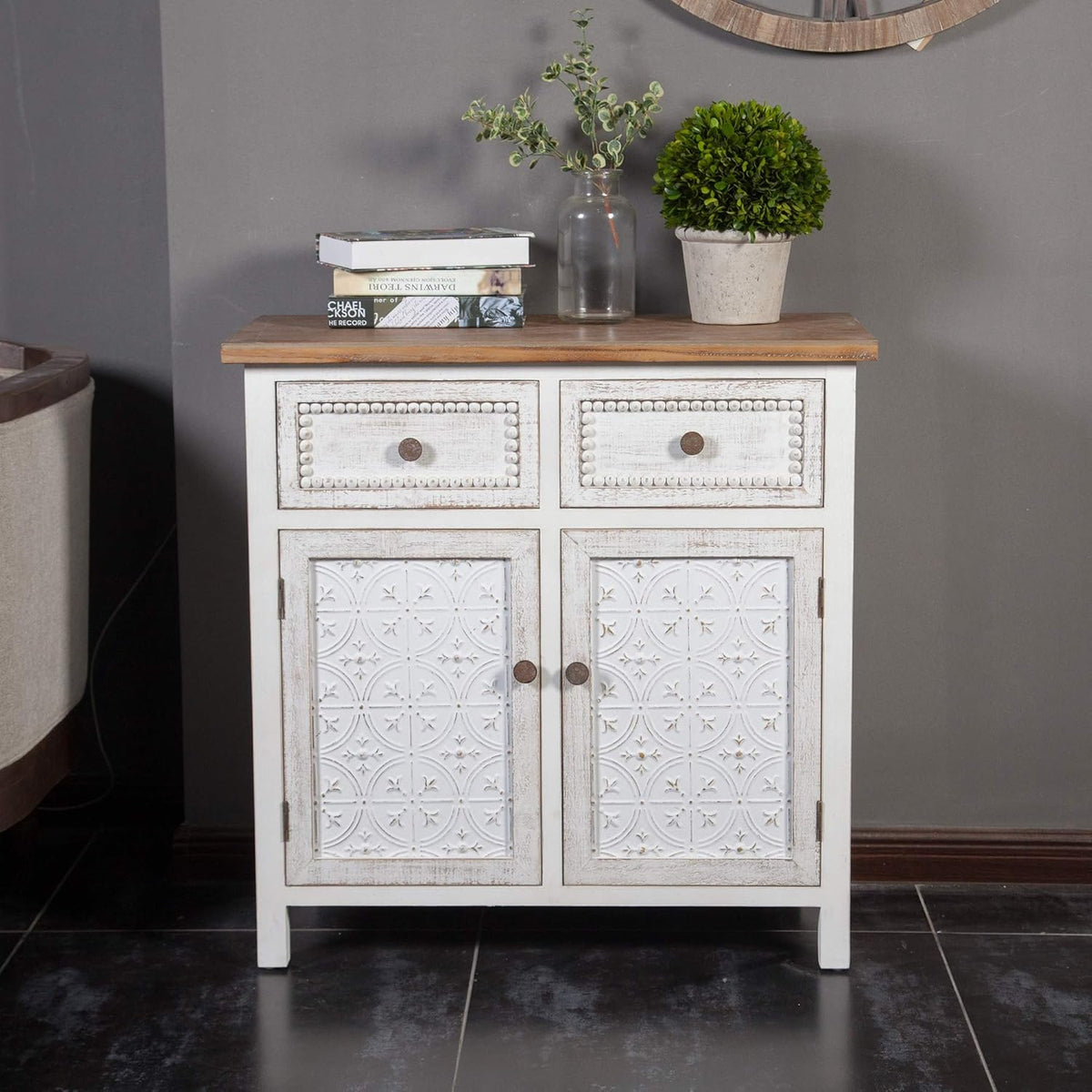 White 4 Drawer Bathroom Floor Storage Cabinet V930