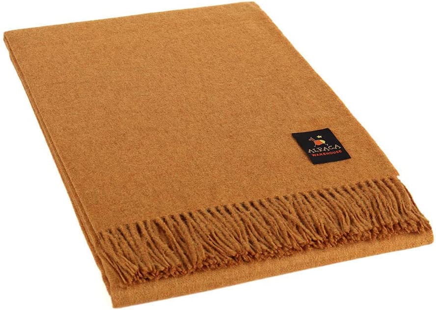 Amber 72" x 52" Baby Alpaca Wool Blanket Throw K4686