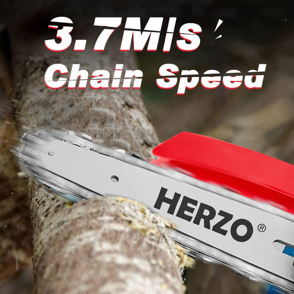 Mini Cordless Chainsaw with 2Pcs Batteries and 2Pcs Chain, 6 Inch One-Hand Electric Power Chainsaw, 20V 2000MAh Rechargeable Battery Operated V355