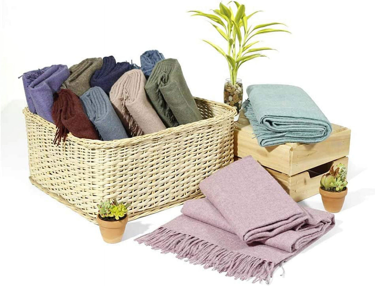 Amber 72" x 52" Baby Alpaca Wool Blanket Throw K4686