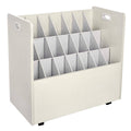 White Mobile Rolling Wood Blueprint Roll File Organizer L699