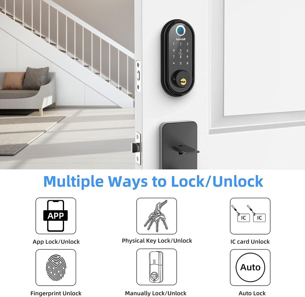 Smart Lock Fingerprint Deadbolt with Touchscreen Keypad, Bluetooth ekeys, Auto Lock Keyless Entry Door Lock X347152