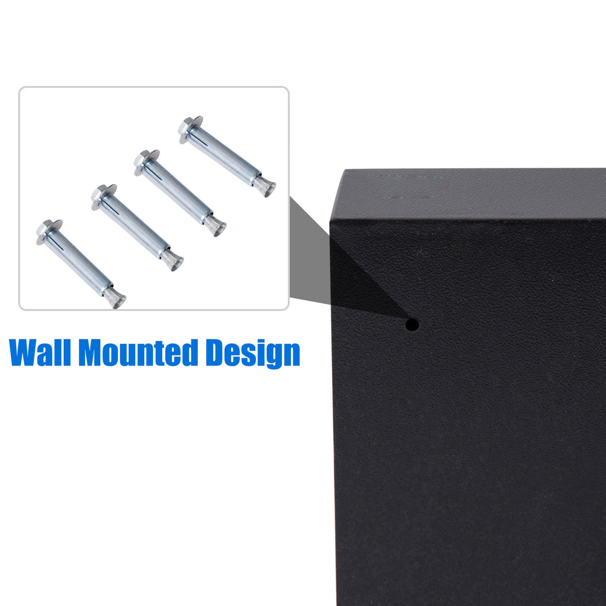 Black Steel Wall Mount Lockable Key Organizer Storage Cabinet V62725
