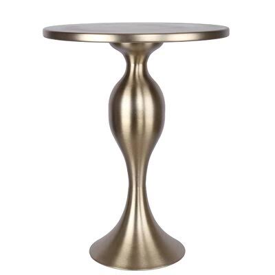 Plated Gold Pedestal End Table J2594