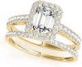 Emerald Cut Halo Diamond Engagement Ring K466
