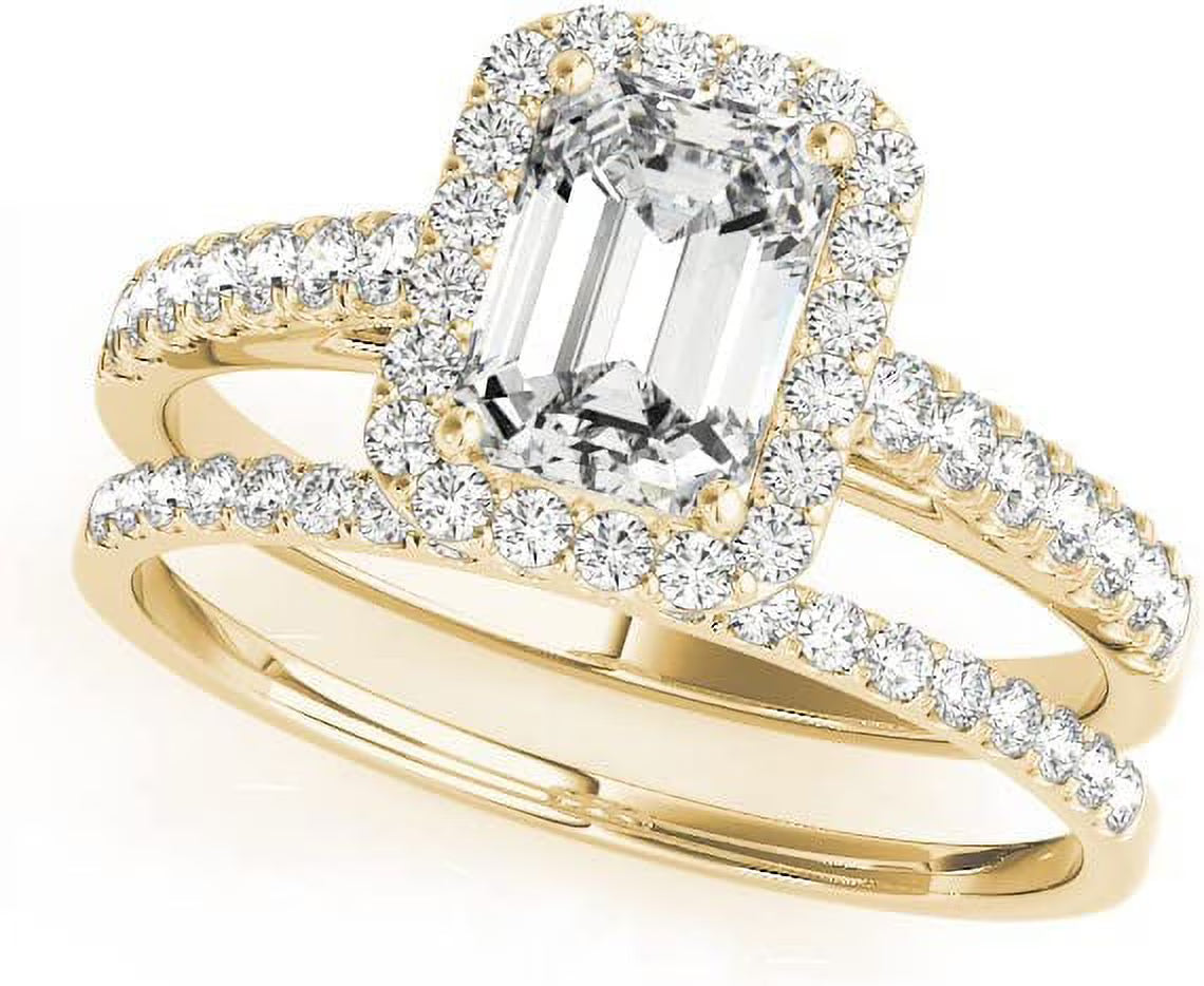 Emerald Cut Halo Diamond Engagement Ring K466