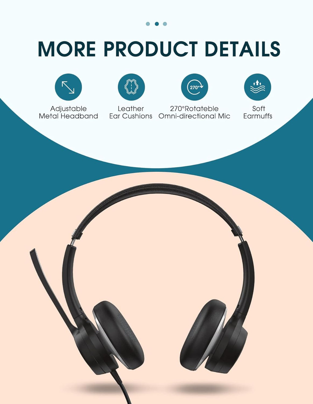 3.5mm/USB 2-in-1 Noise Canceling PC Headset with Microphone Y8214