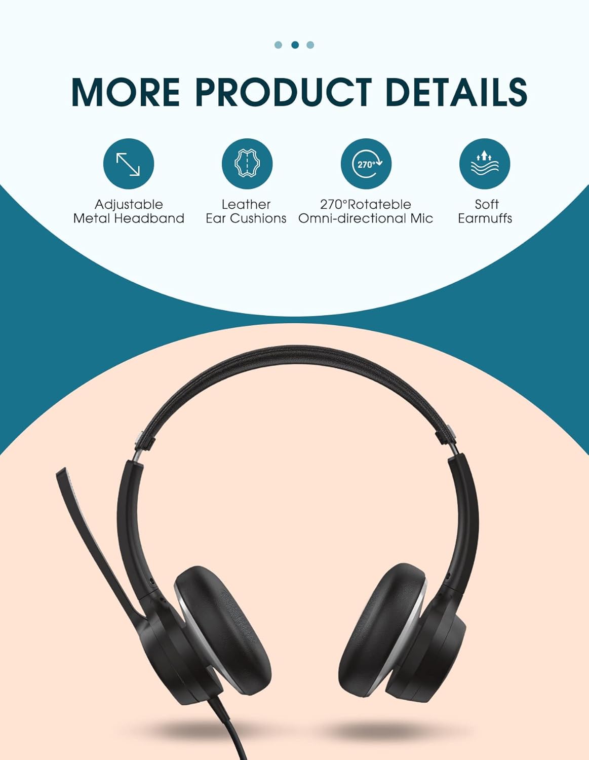 3.5mm/USB 2-in-1 Noise Canceling PC Headset with Microphone Y8214