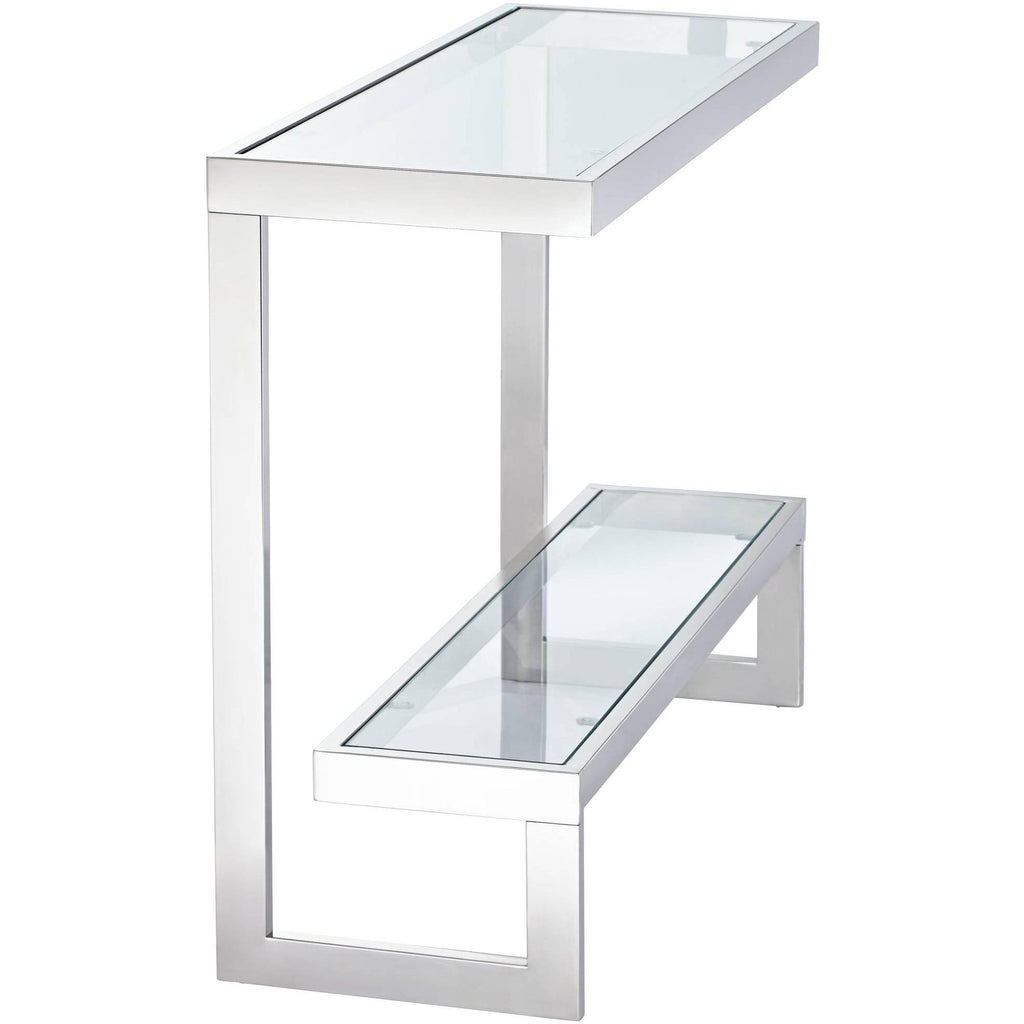 Chrome Glass Shelf Console Table H22263