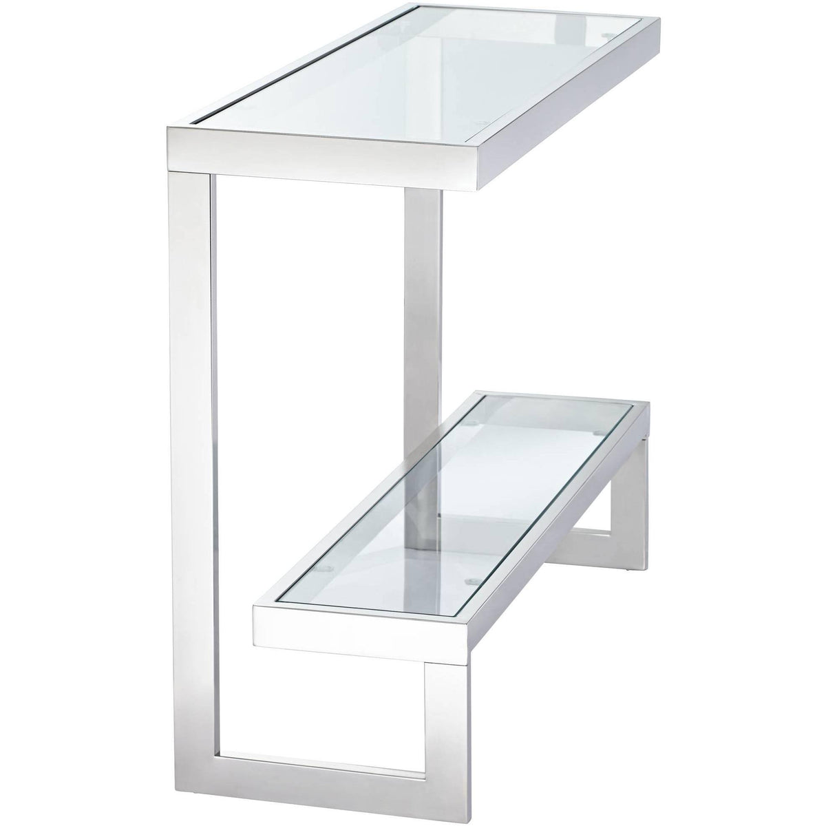 Chrome Glass Shelf Console Table H22263