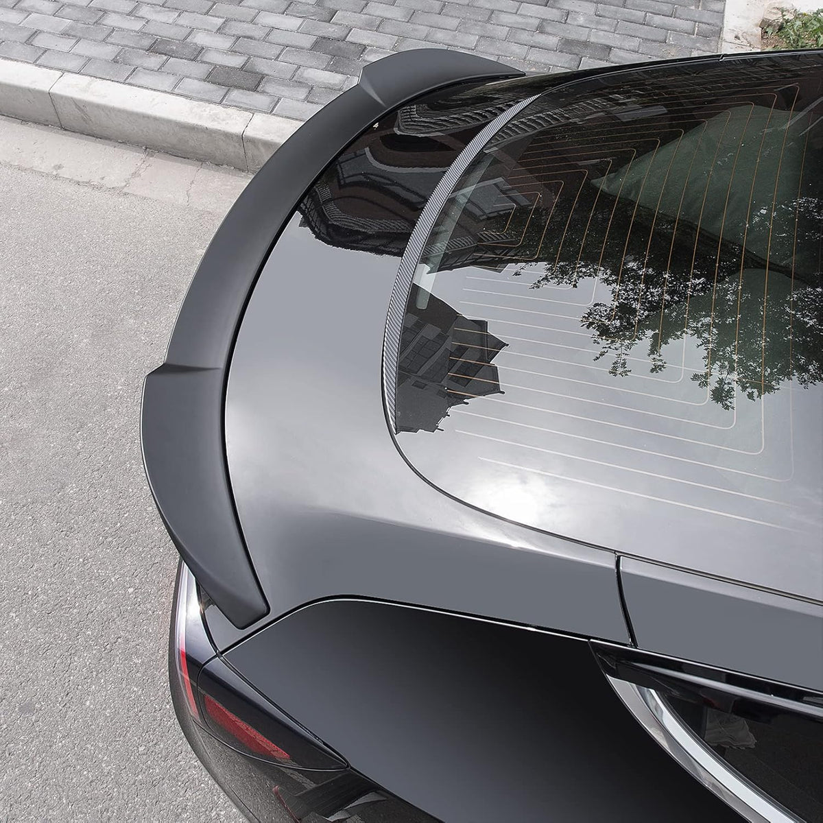Glossy Carbon Fiber Pattern Rear Spoiler for Tesla Model 3 B261766