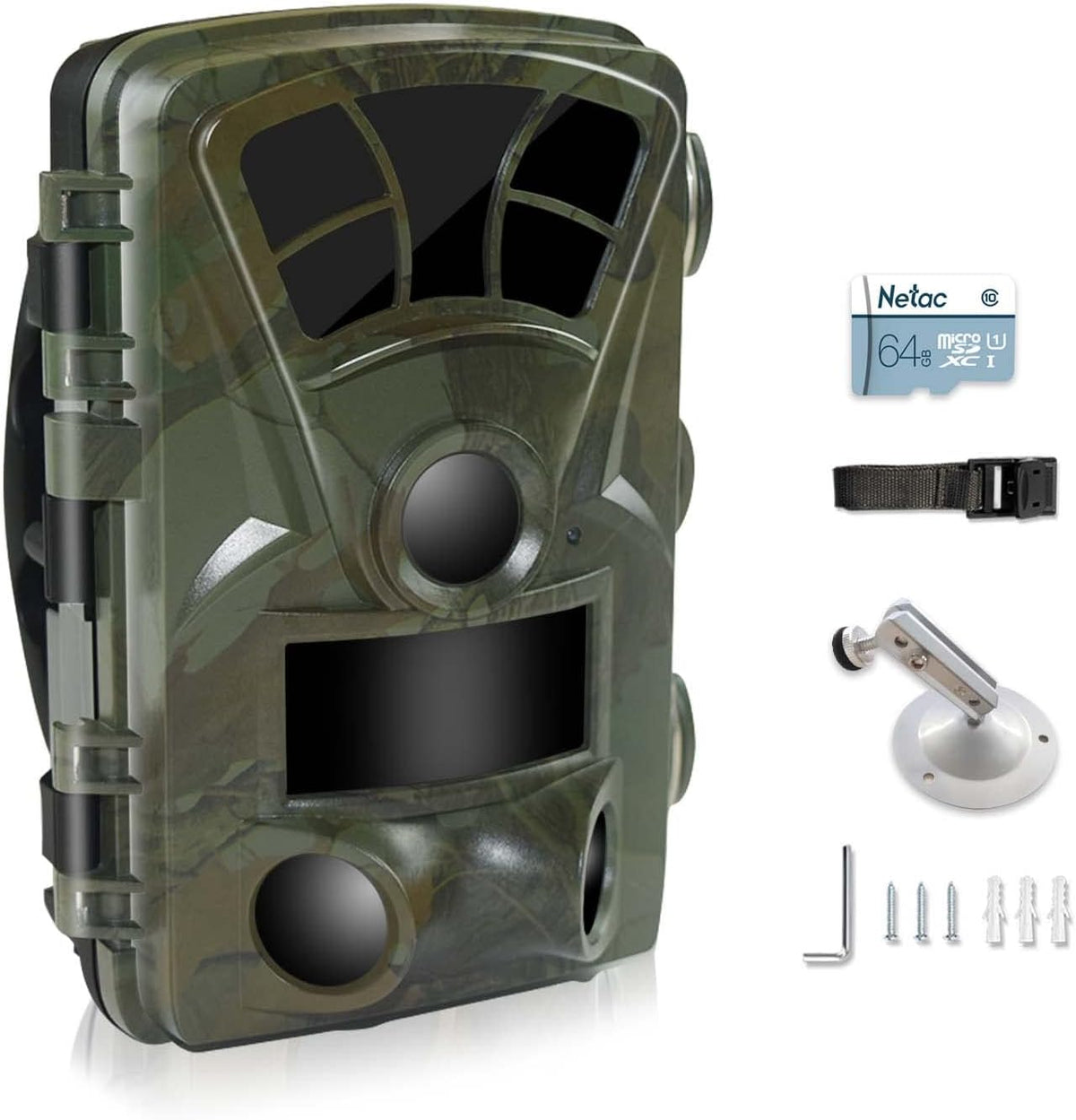 32MP 4K IP66 Waterproof Trail Camera with Night Vision and 3 Passive Infrared Motion Sensors, 2.4 LCD J75242
