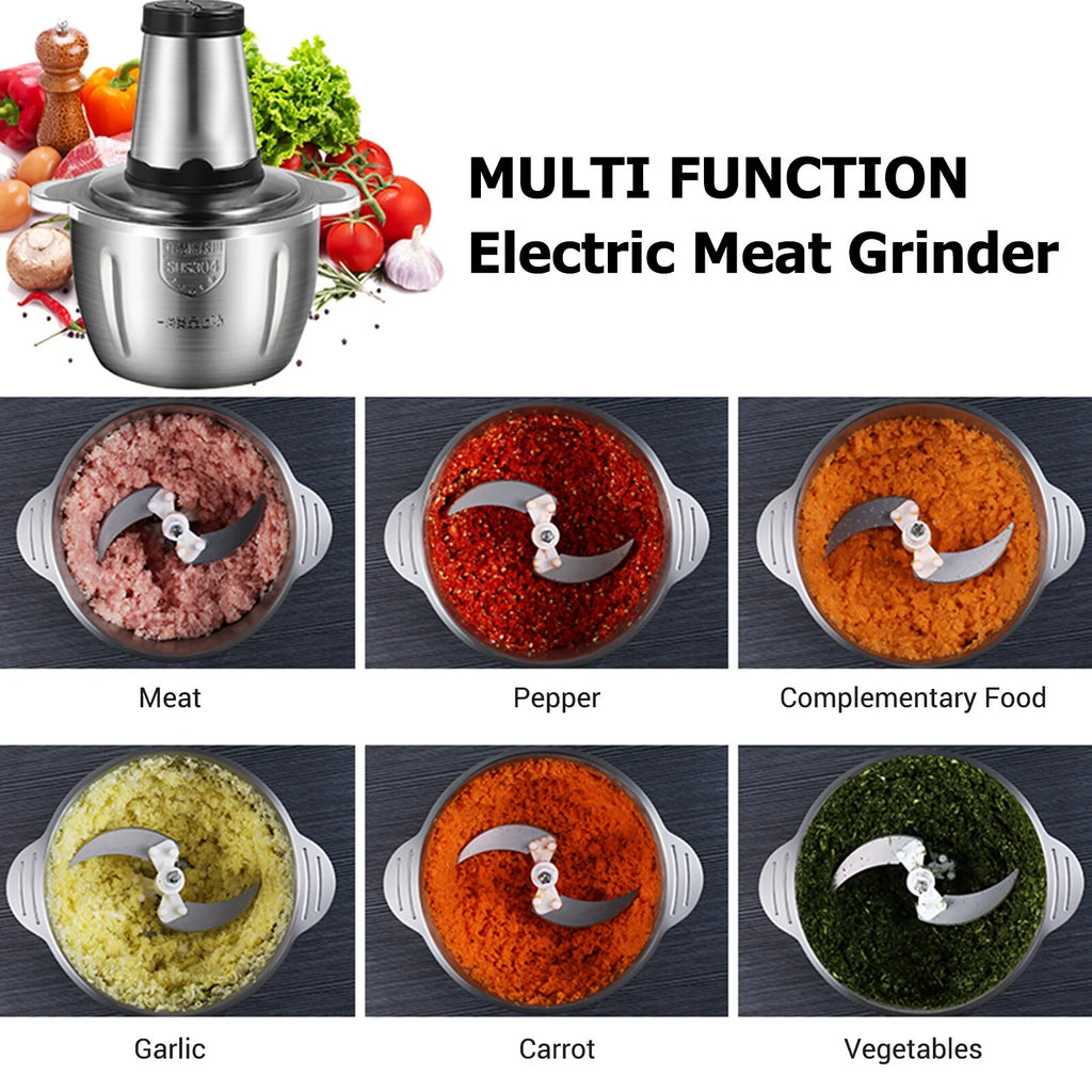 2L Stainless Steel Electric Meat Grinder Food Processor W132137