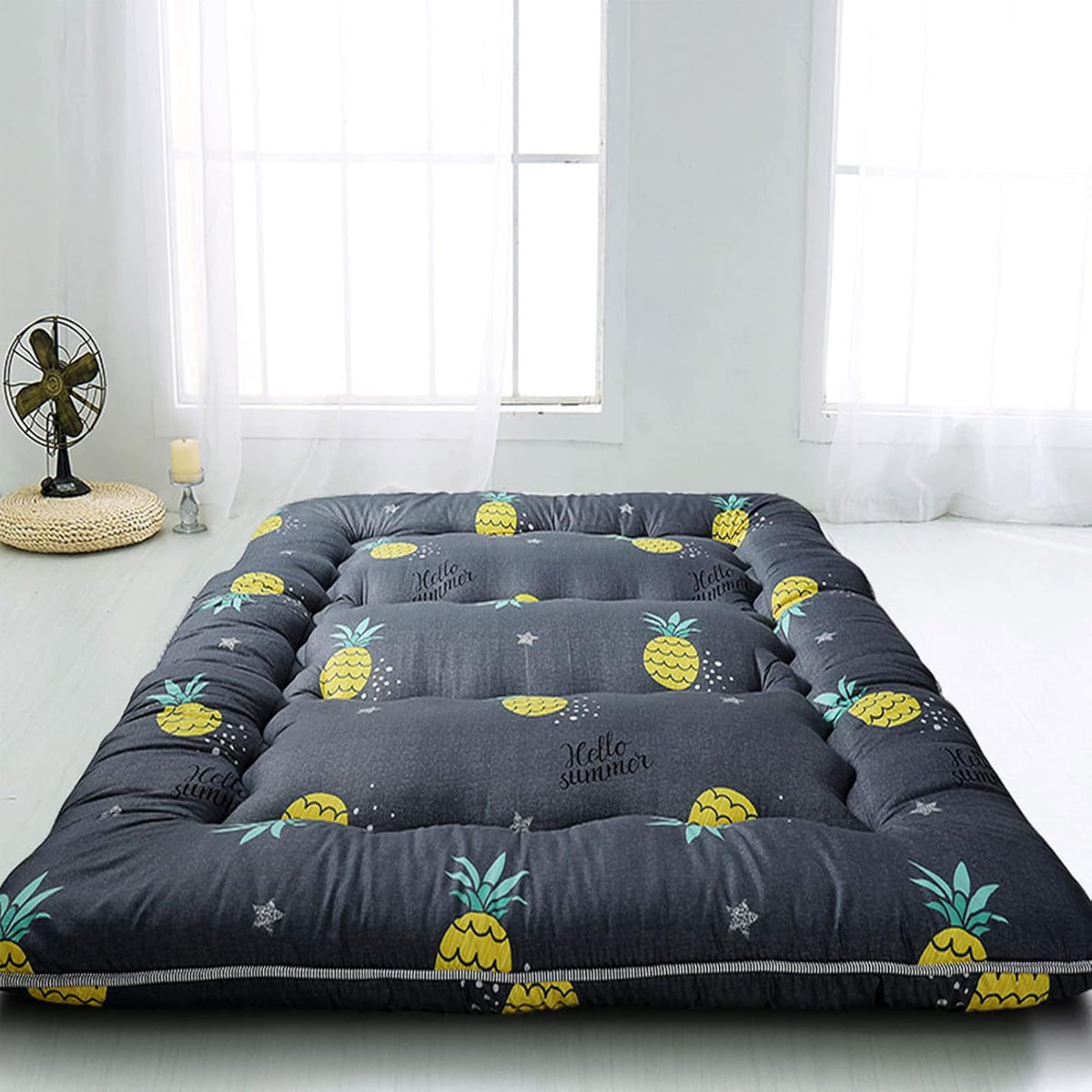 Black Moon and Star Twin Size Folding Futon Mattress L413773
