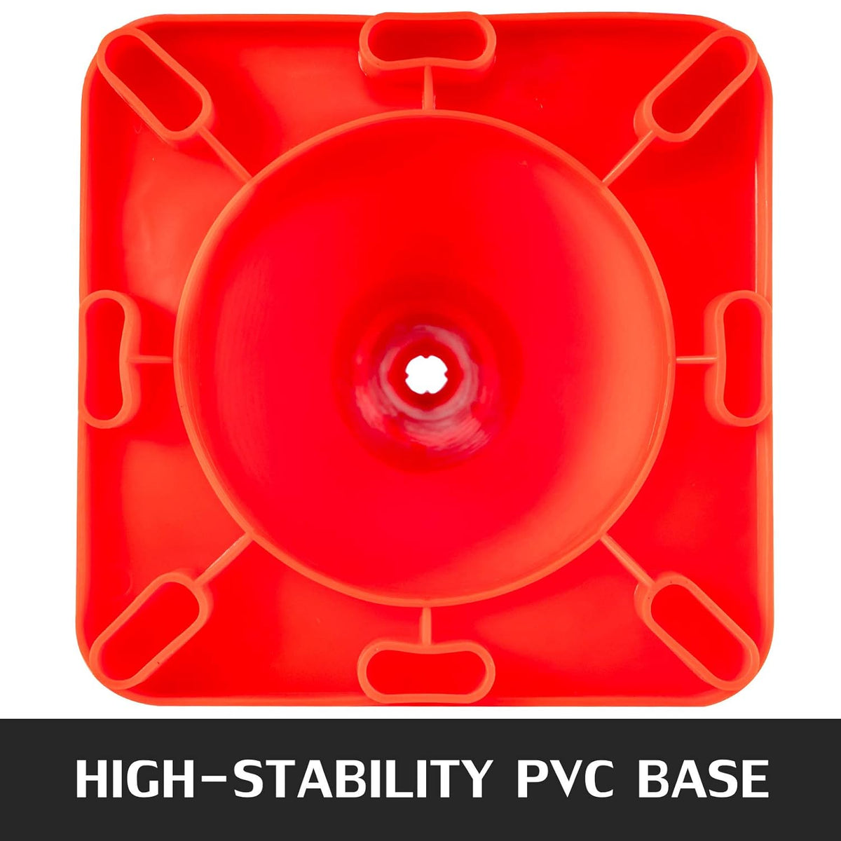 12 Pack 18" Orange Traffic Cones with Reflective Collars PVC Base G792940