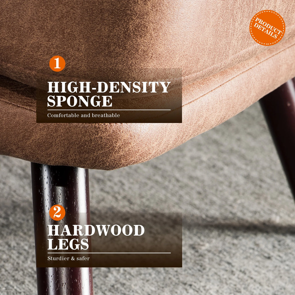 Modern Accent Chair with Ottoman and Adjustable Backrest V54856