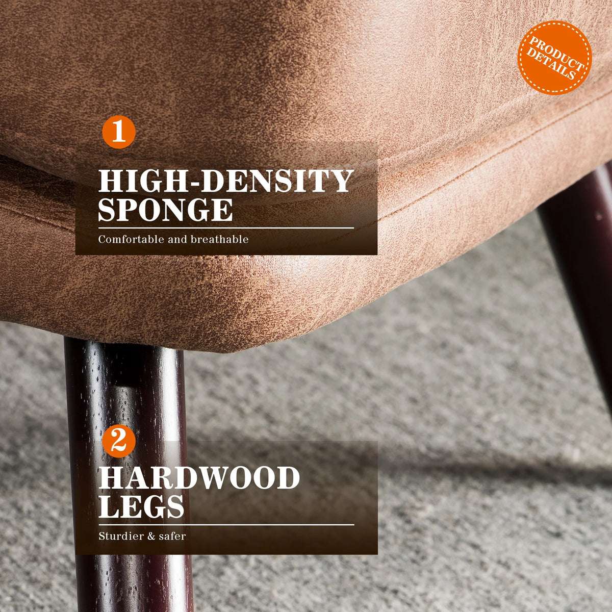 Modern Accent Chair with Ottoman and Adjustable Backrest V54856