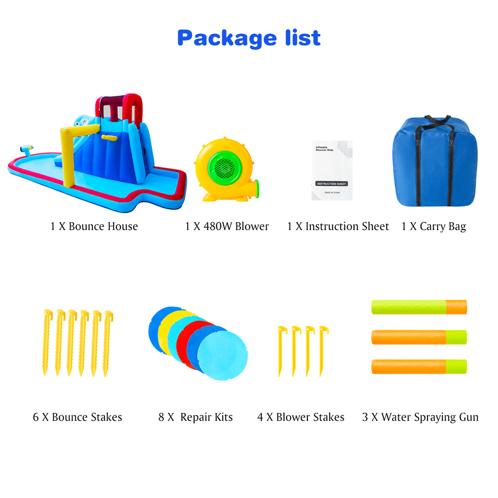 Kids Inflatable Water Slide Bouncer Castle with Splash Pool U334