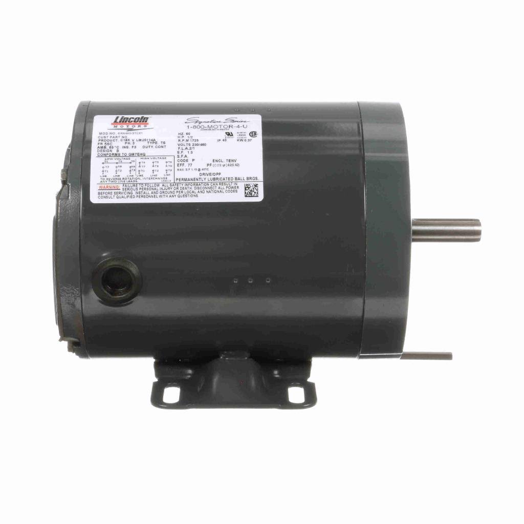 0.50Hp 3 Phase 1800 RPM 230/460 V Motor Q599574