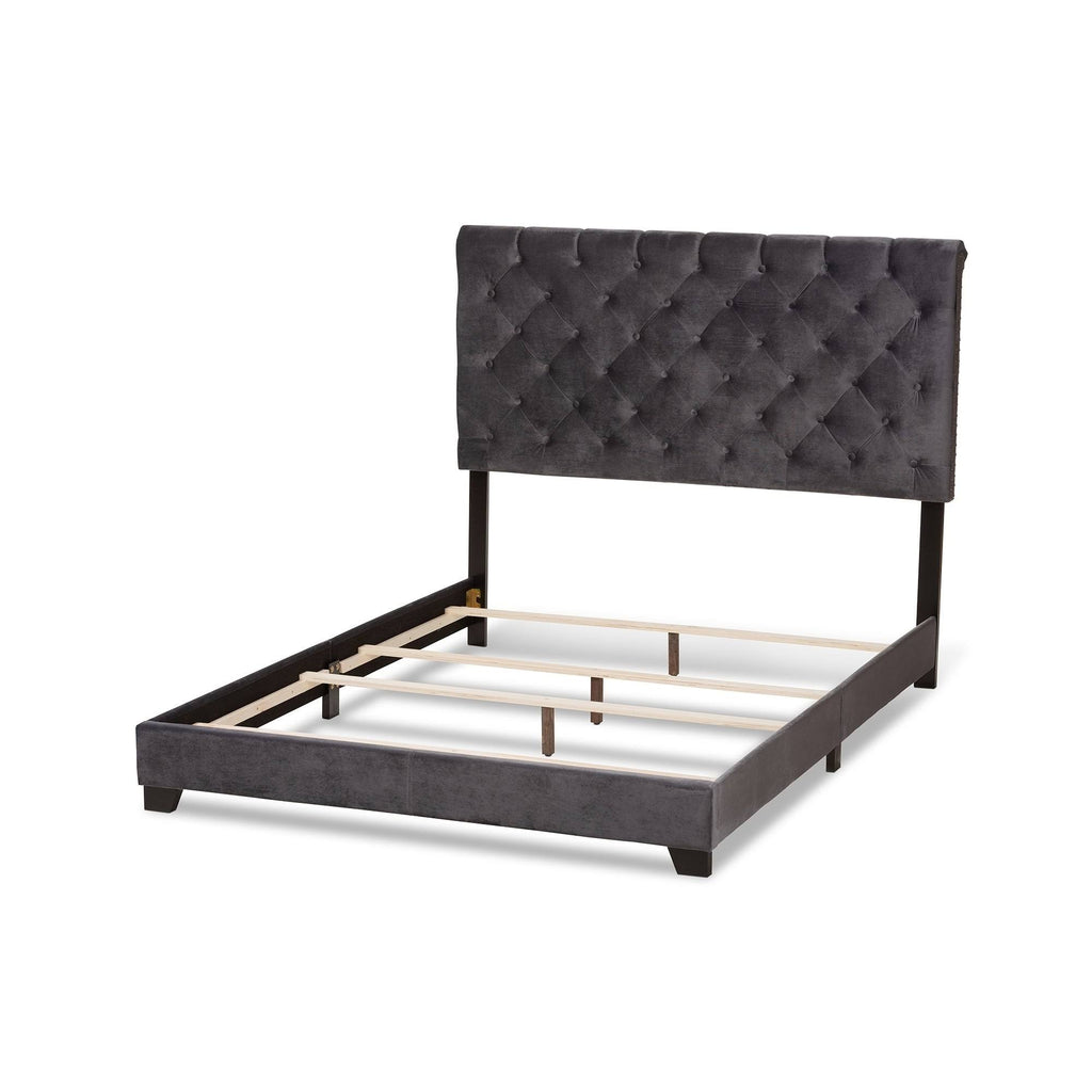 Queen Light Grey Bed T7837