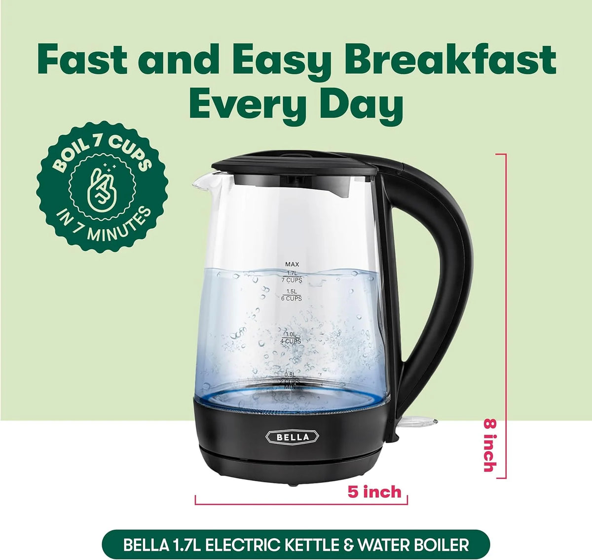 Black Glass Electric Kettle B32699