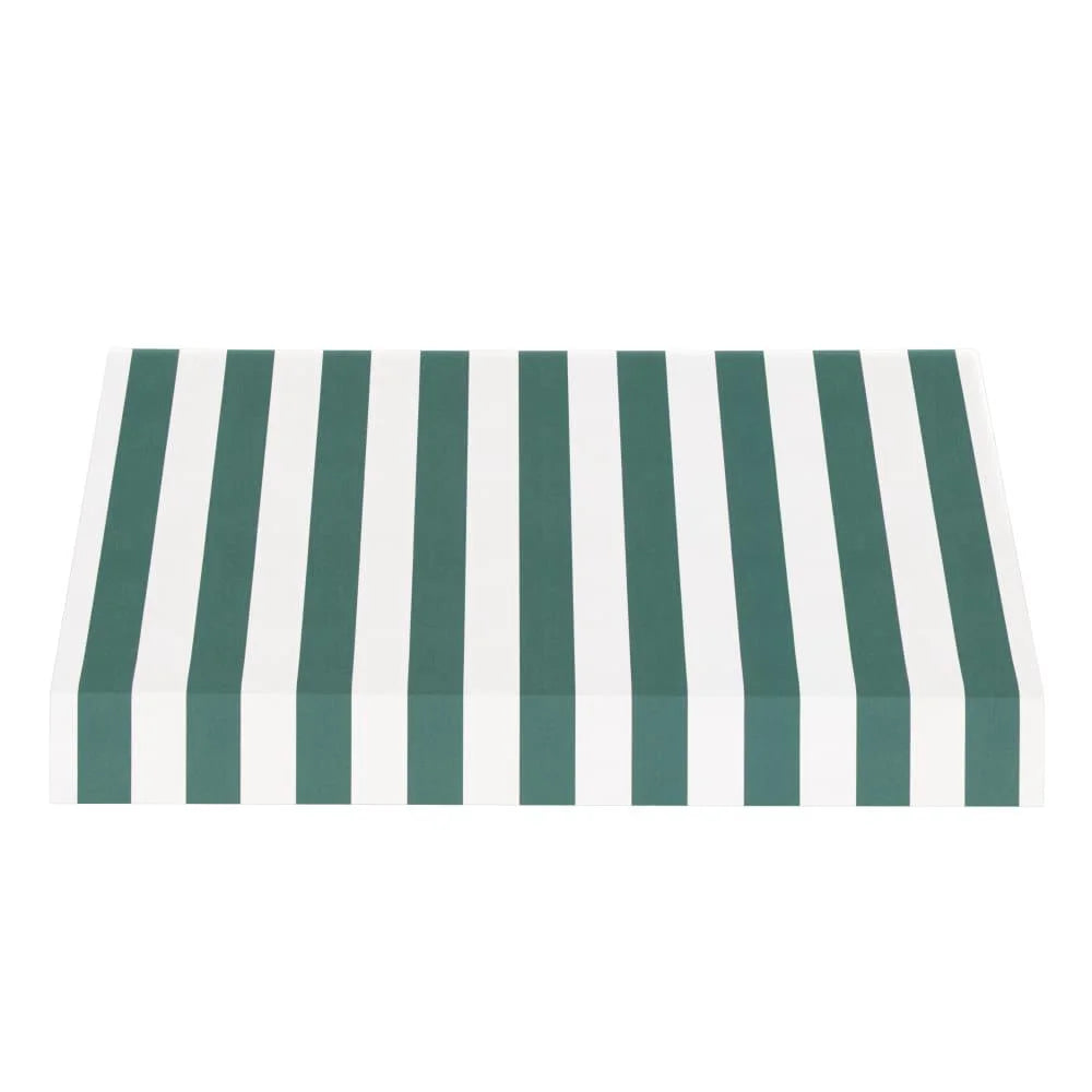 5.375 ft Fixed Awning Acrylic Fabric, Forest/White Stripe A1579