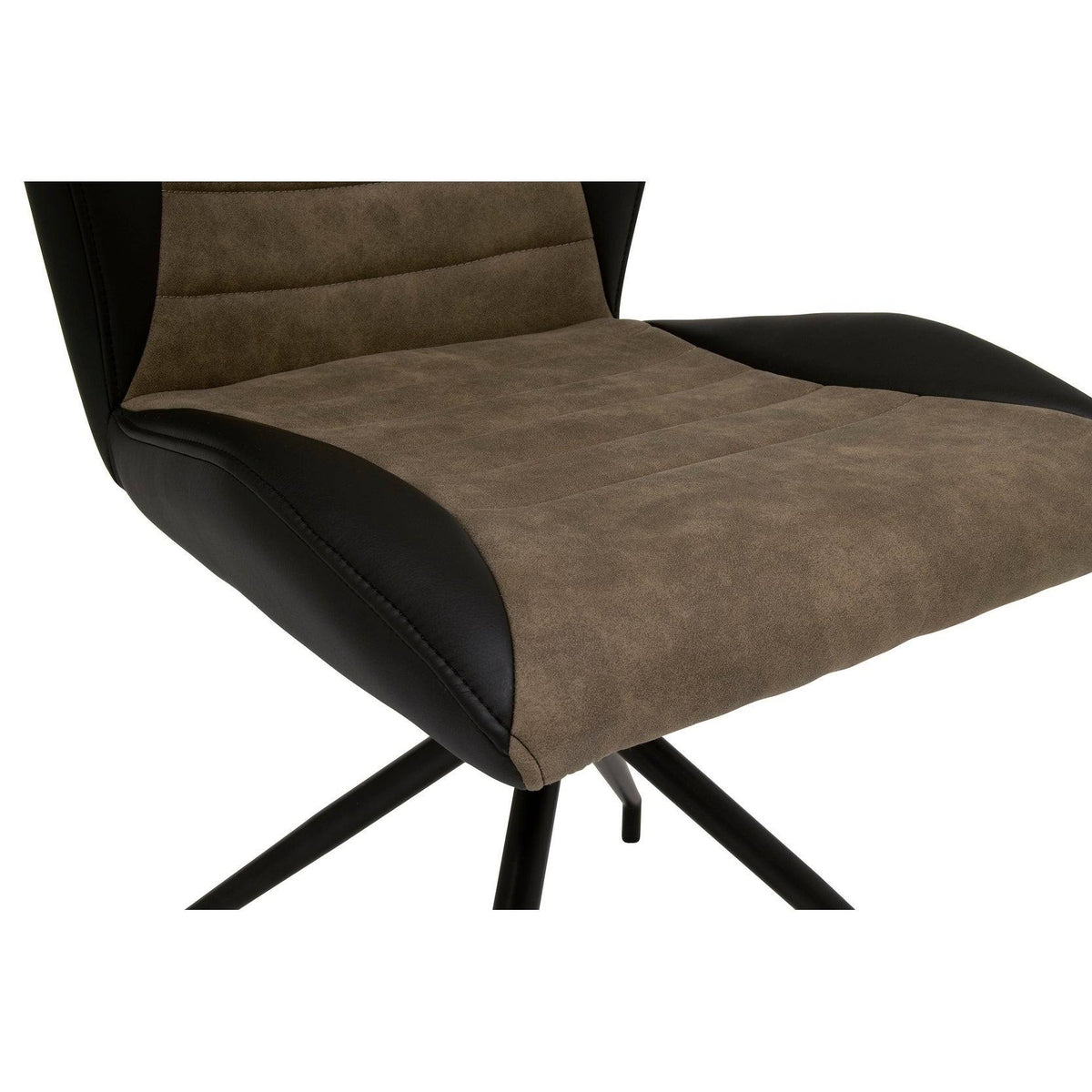 Black Brown Swivel Accent Chair with Metal Base L579497