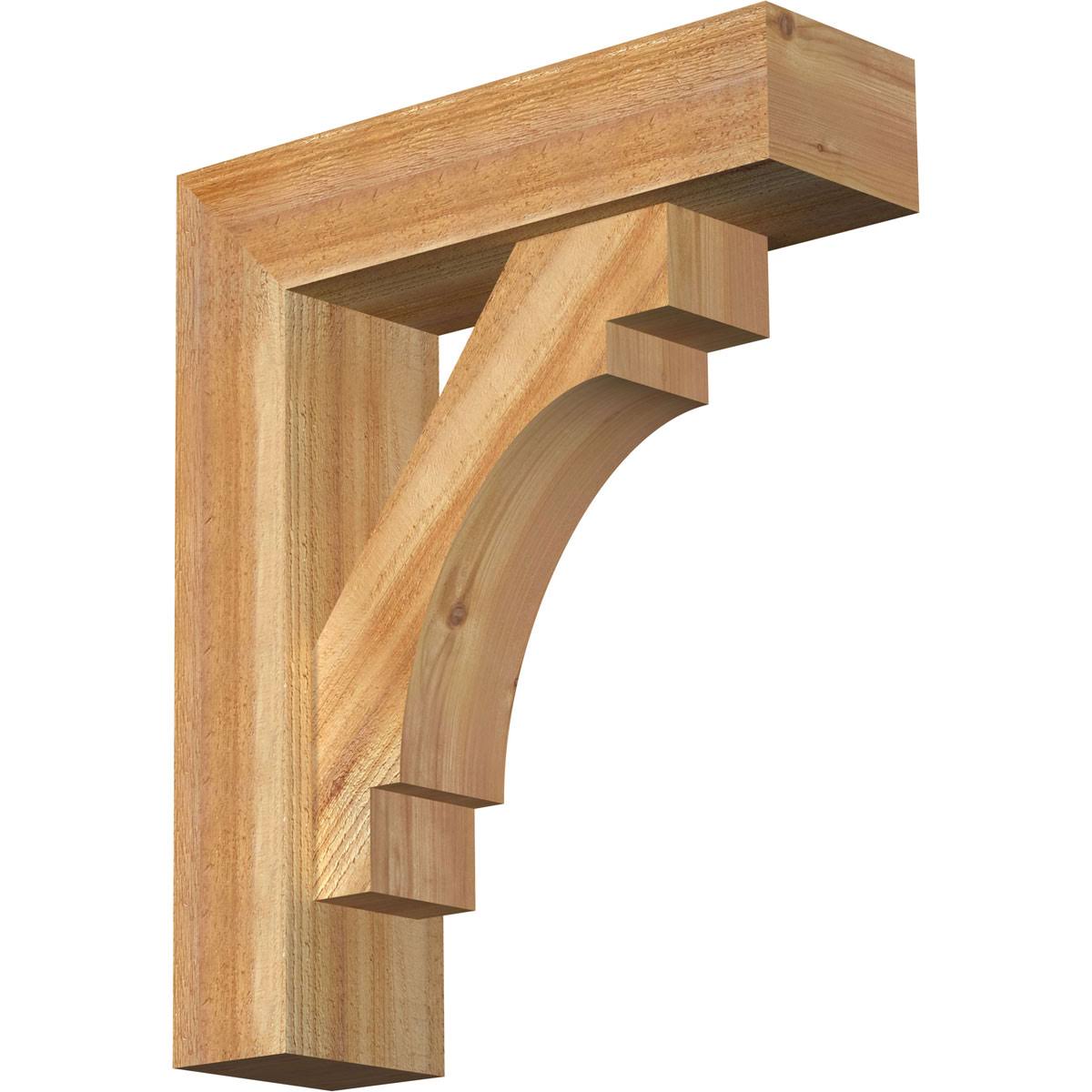 Rough Sawn Bracket with Offset Brace, Western Red Cedar P734815