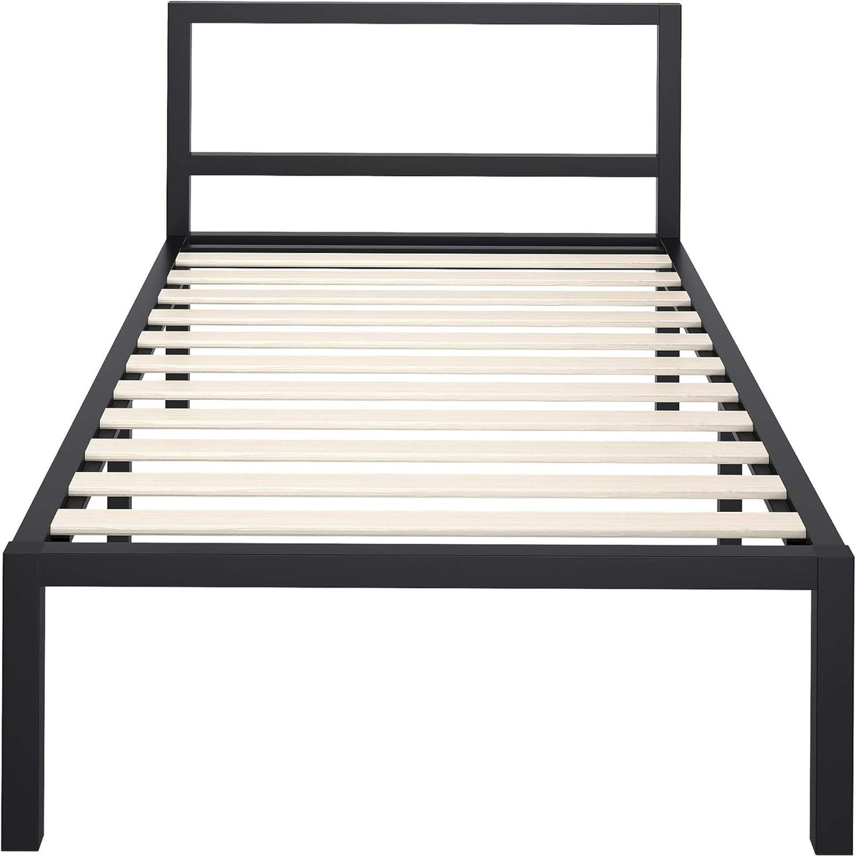 Black Twin Size Metal Bed Frame with Headboard F927