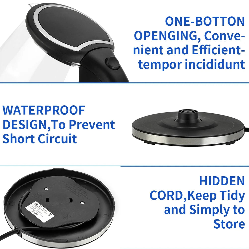 1.8L Glass Electric Kettle with Auto Shut-Off U16494