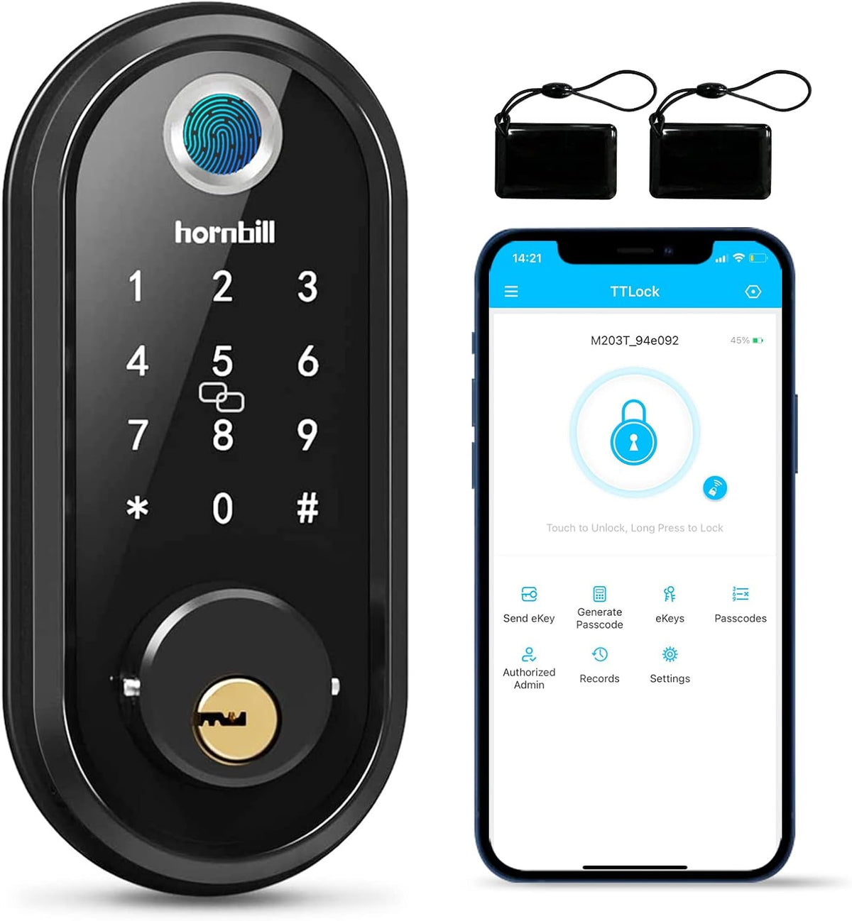 Smart Lock Fingerprint Deadbolt with Touchscreen Keypad, Bluetooth ekeys, Auto Lock Keyless Entry Door Lock X347152