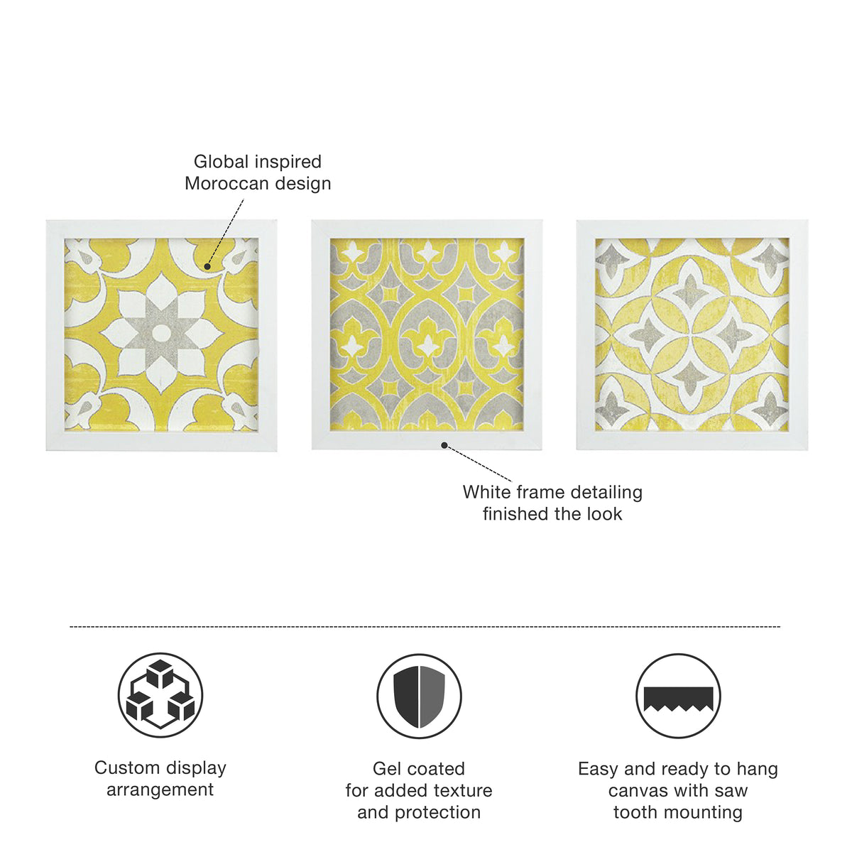 Yellow Medallion 3-piece Wall Decor Set H6829
