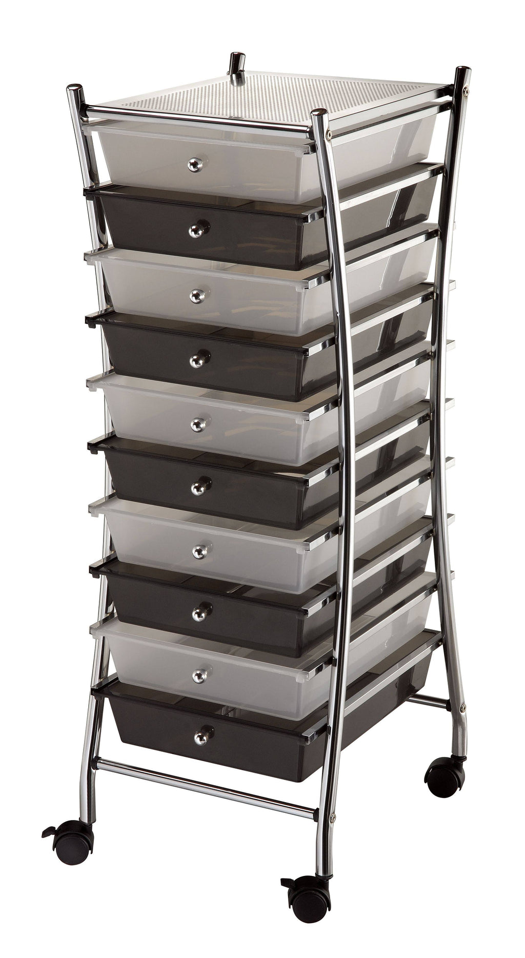 Clear/ Smoke 10-Drawer Storage Cart F111464