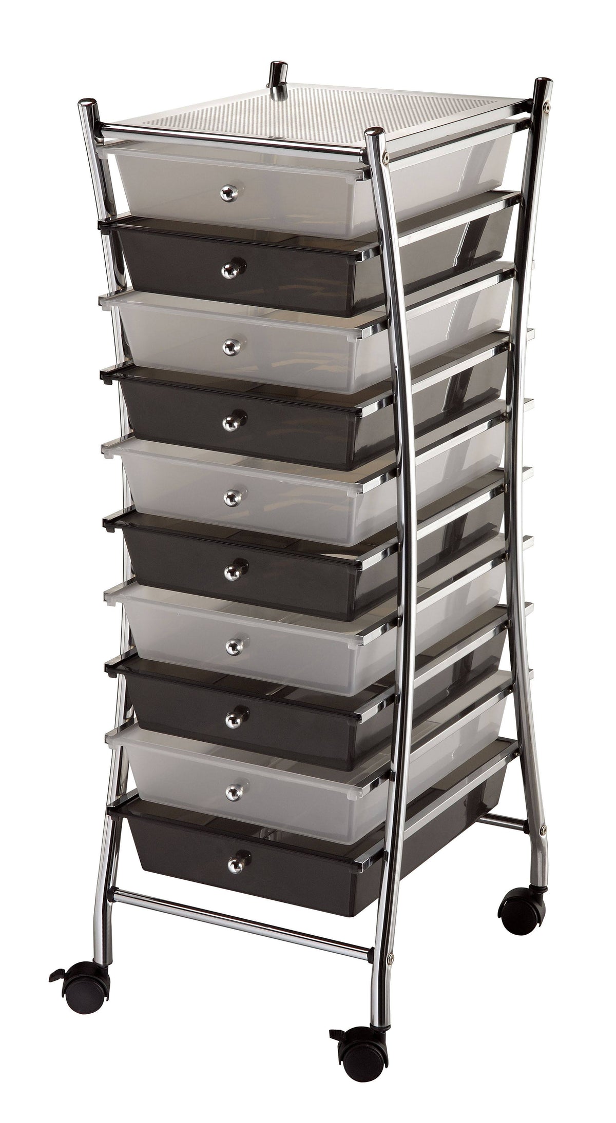 Clear/ Smoke 10-Drawer Storage Cart F111464