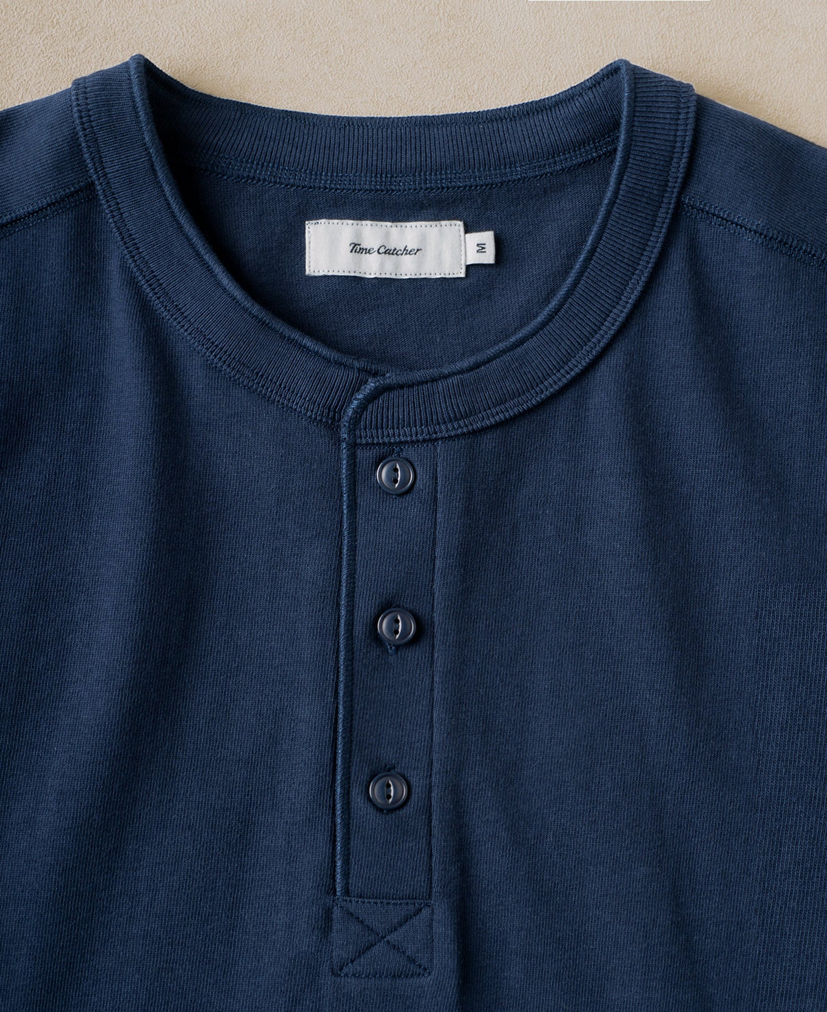 Heavyweight Cotton Tubular Short-Sleeve Henley Shirt