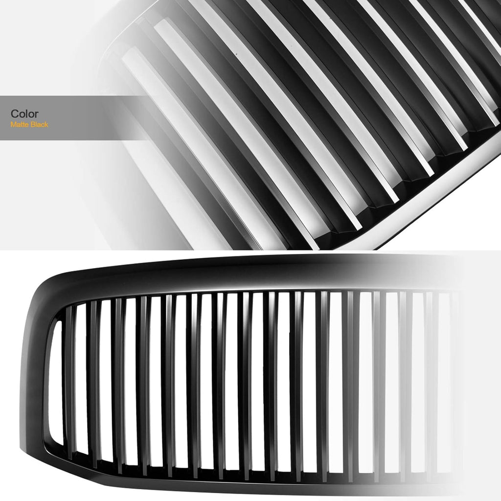 Matte Black Front Hood Bumper Grille for Dodge Ram 1500 2500 3500 S57338